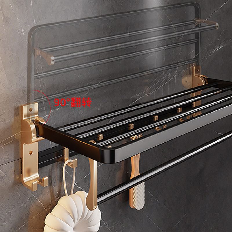 BowLift | Black and Brass Bathroom Hardware Set Modern Stainless Steel Bathroom Shelf/Towel Holder/Paper Holder