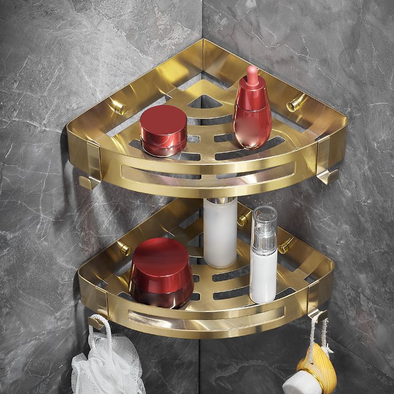 BowLift | Modern Gold/Silver 3-piece Bathroom Accessories Set, Bath Shelf