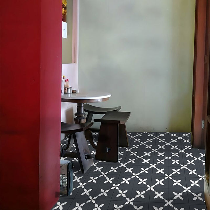 BowLift | Square Indoor Vinyl Floor Peel and Stick Floral Print Waterproof Vinyl Floor