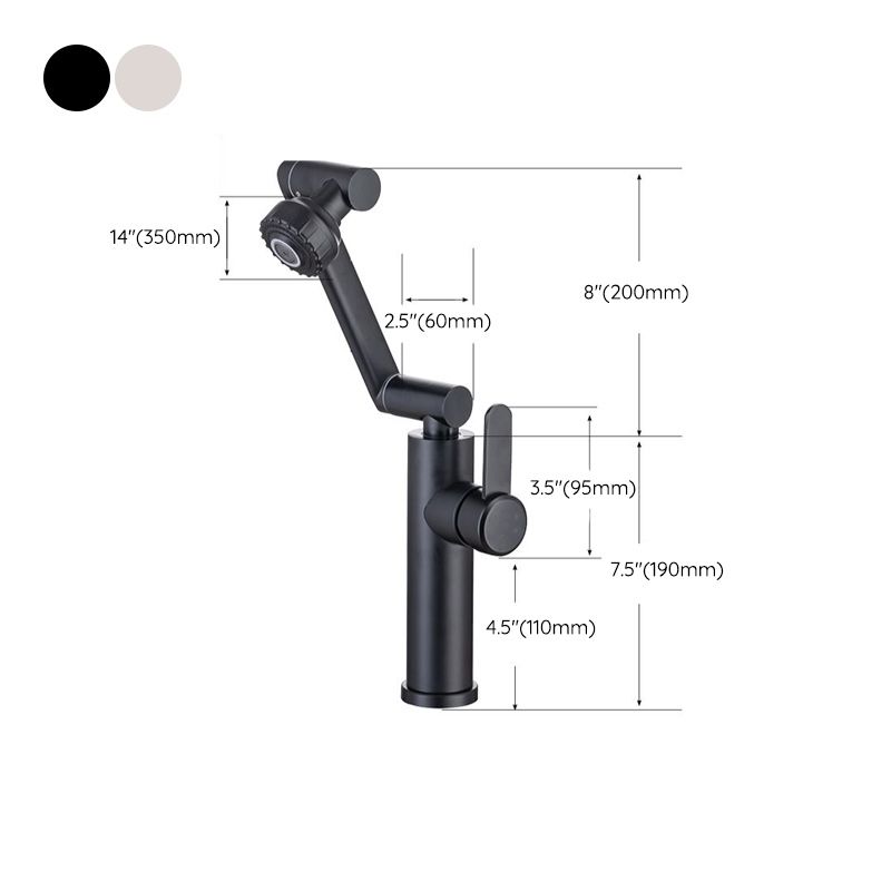 BowLift | Swivel Spout Bathroom Faucet Single Hole Basin Faucet with Lever Handle