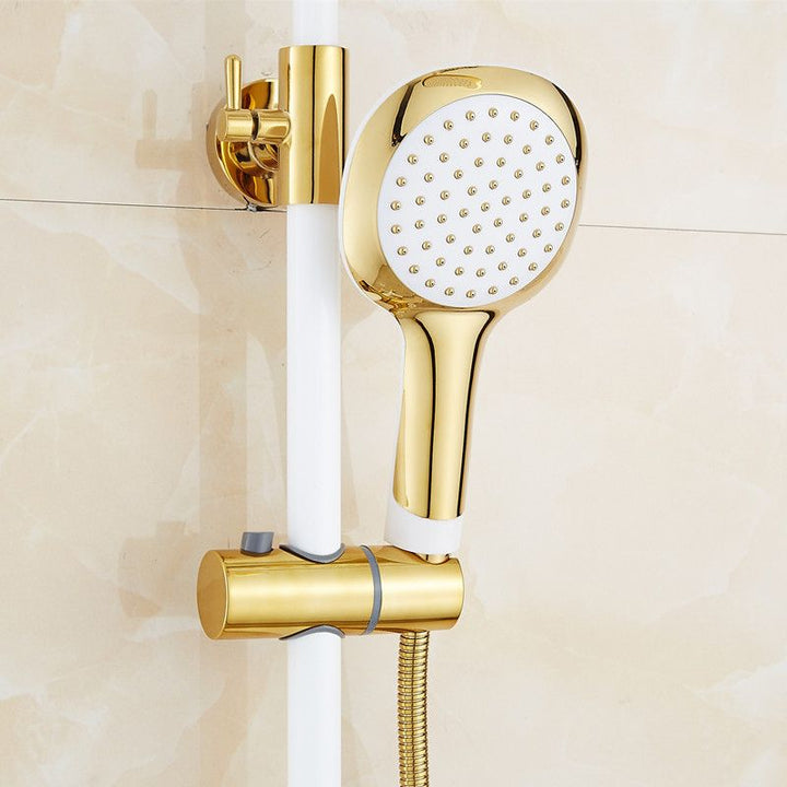 BowLift | Contemporary Shower Head Square Golden Bathroom Handheld Shower