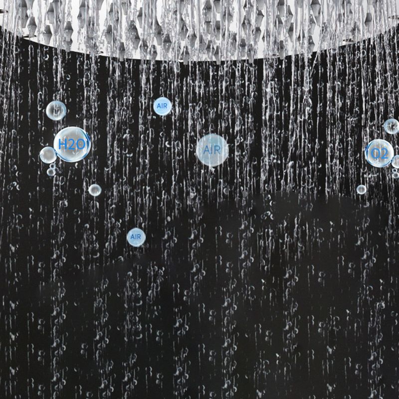 BowLift | Modern Showerhead Combination Double Showerhead Polished Stainless Steel Wall Mounted Showerhead