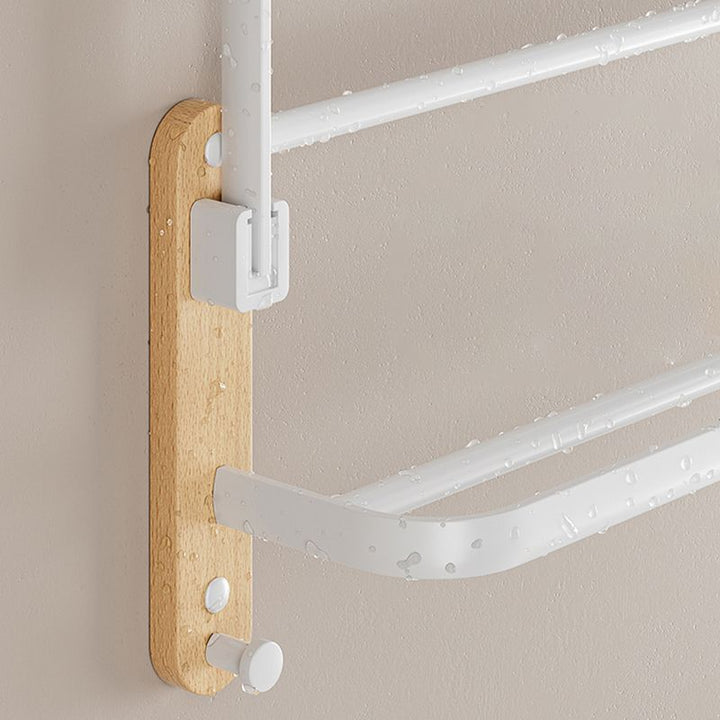 BowLift | White Metal and Solid Wood Bathroom Accessories Hardware Set