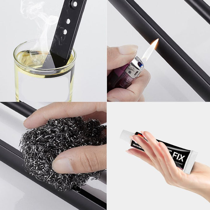 BowLift | Modern Aluminum Bathroom Accessory Set Matte Black Bathroom Shelf/Towel Holder/Paper Holder