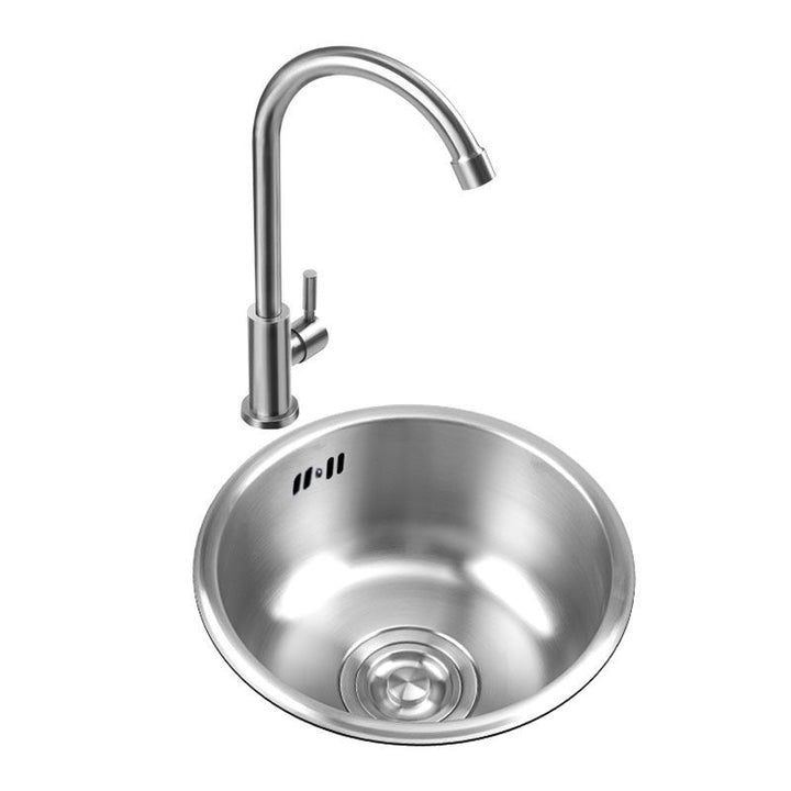 BowLift | Round Stainless Steel Kitchen Sink with Drain Assembly Built-in Sink
