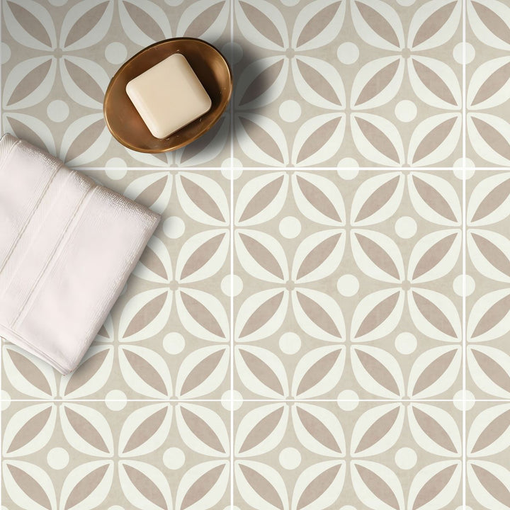 BowLift | Square Stain-Resistant Peel & Stick Tile with Pattern Single Tile for Splash Wall