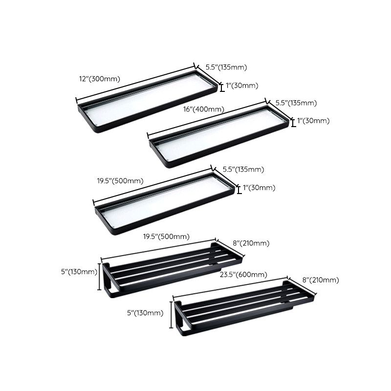 BowLift | Black Bathroom Accessories Hardware Set with Towel Bar and Bathroom Shelf