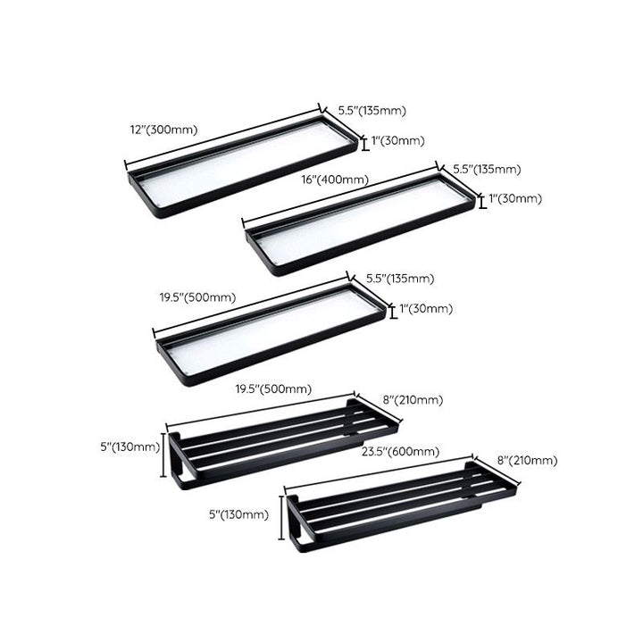 BowLift | Black Bathroom Accessories Hardware Set with Towel Bar and Bathroom Shelf