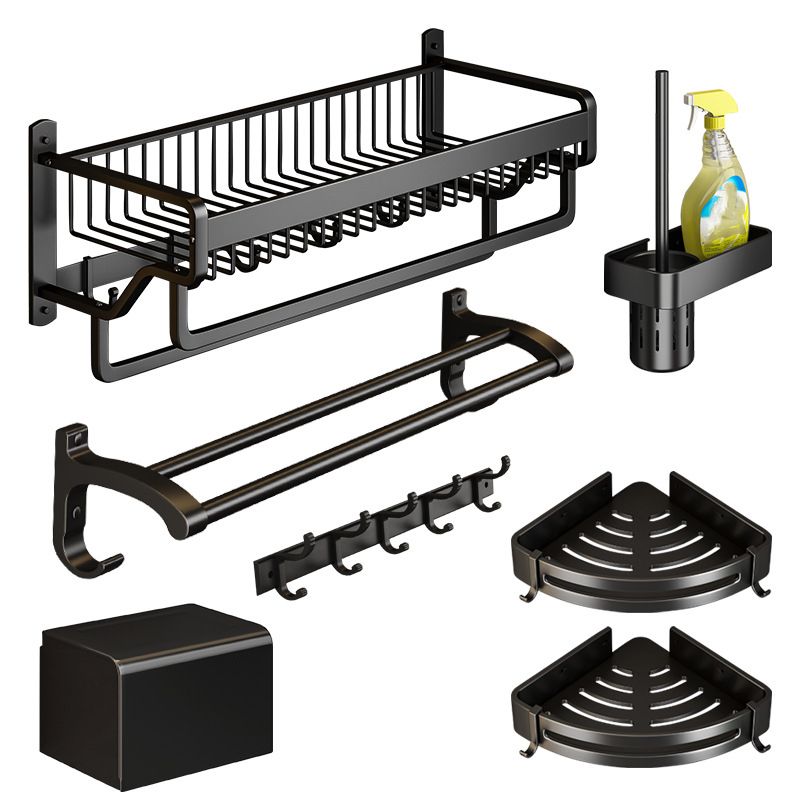 BowLift | Modern black metal bath hardware set towel bar bathroom hardware set