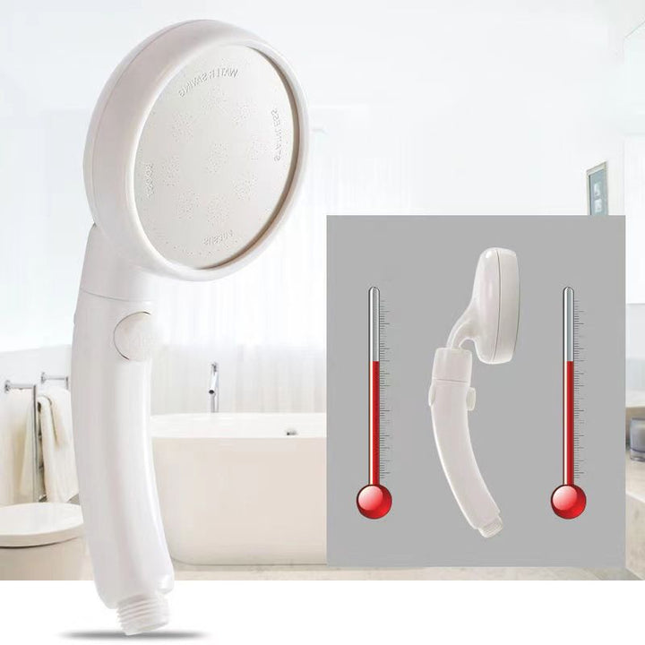 BowLift | Plastic Handheld Showerhead White Standard Spray Round Wall Mounted Swivel Showerhead