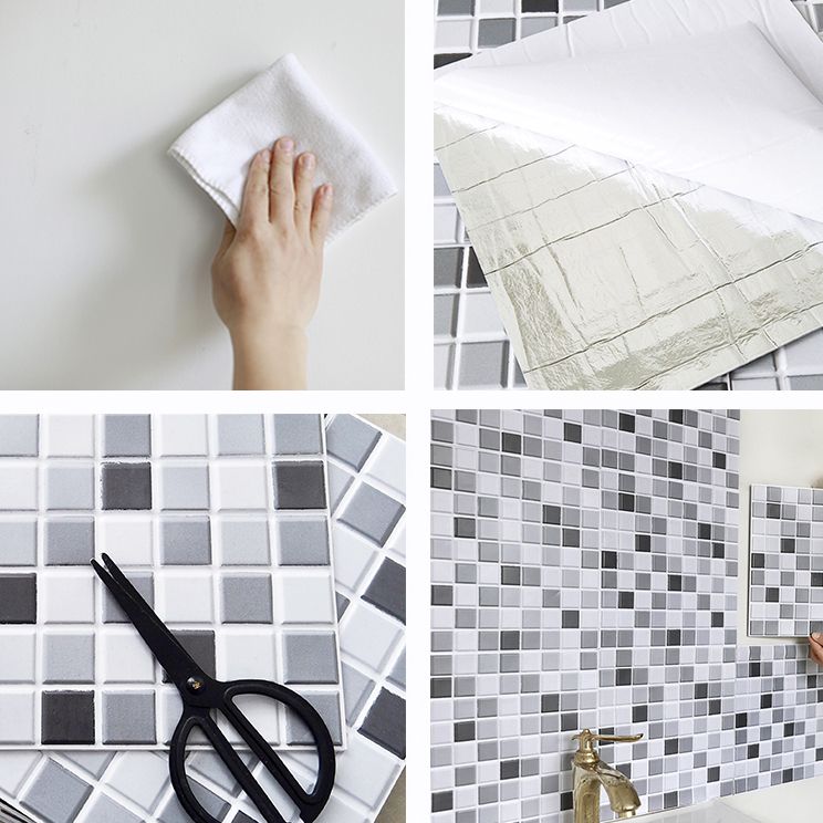 BowLift | PVC Peel & Stick Mosaic Tile Square Shape Mosaic Tiles Wallpaper