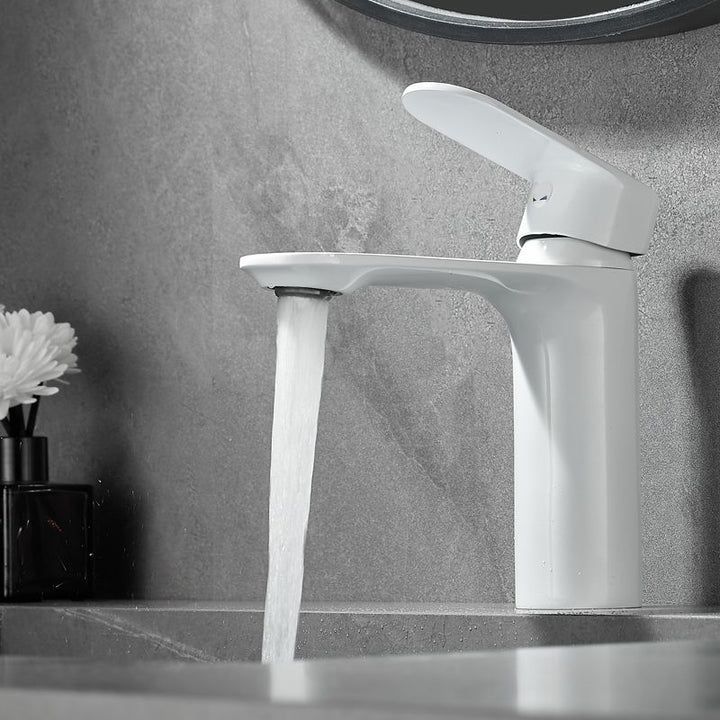 BowLift | Bathroom Sink Faucet Lever Handle Brass Monochrome Bathroom Faucet
