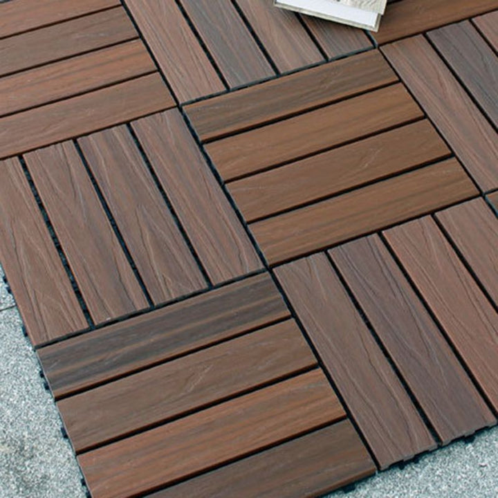BowLift | 12" X 12" 4-Slat Square PVC Floor Tiles Snap-Fit Installation Floor Tiles
