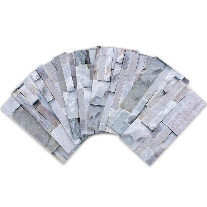BowLift | Modern Gray PVC Peel and Stick Tiles Rectangular Stacked Stone Mosaic Tile
