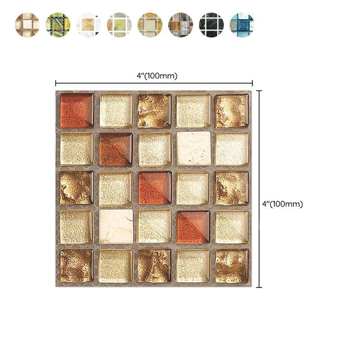BowLift | PVC Square Peel & Stick Mosaic Tile Multicolored Backsplash & Wall Tile