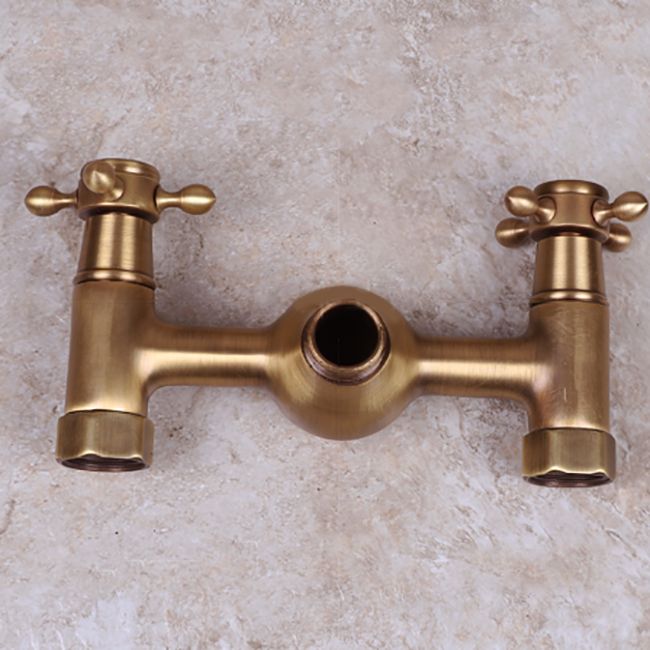 BowLift | Vintage Bathtub Faucet Two Cross Handle Faucet Solid Copper Wall Mounted Faucet