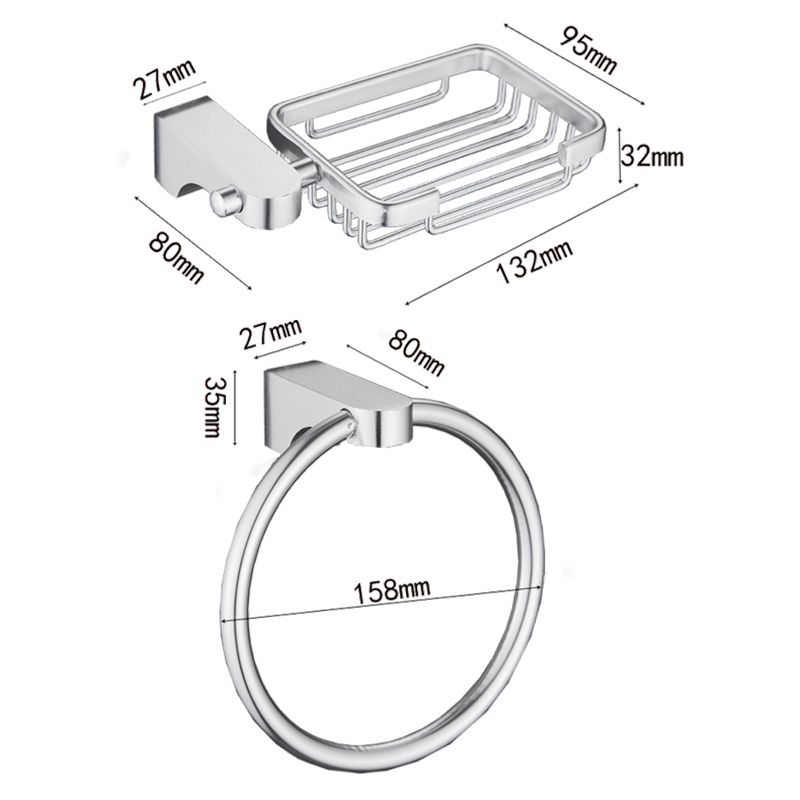 BowLift | 6-piece chrome bathroom accessory as a single item or as a set with towel ring bar