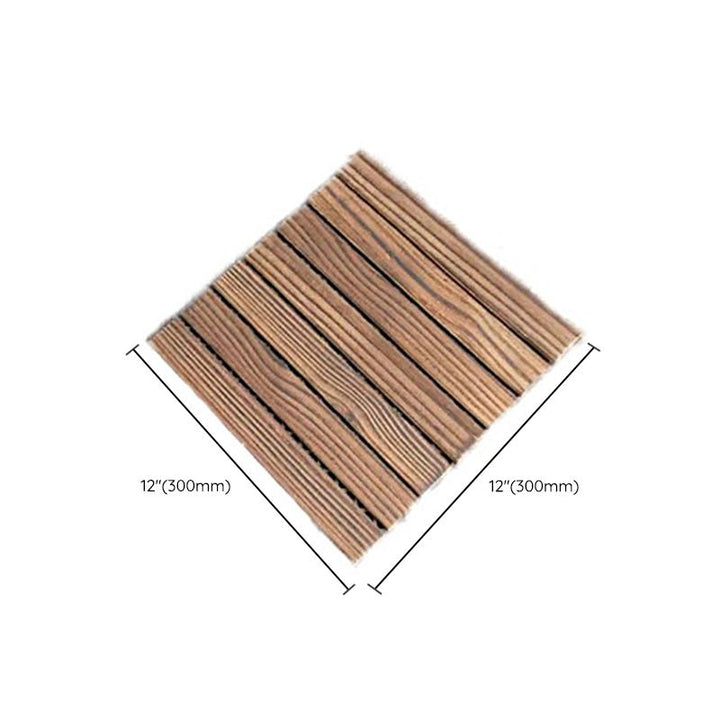 BowLift | Farmhouse square tile floor brown pine wood for patio garden