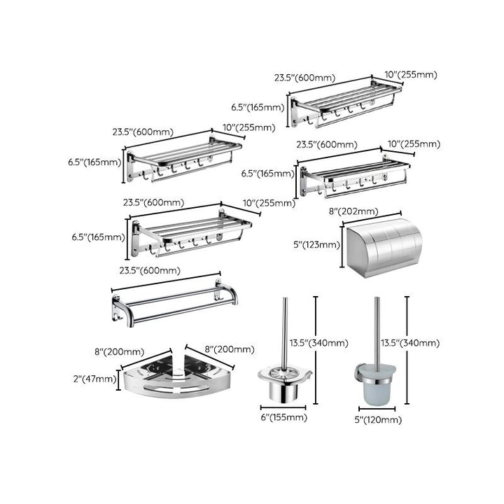BowLift | 6-piece stainless steel modern bathroom accessories as a single item or as a set