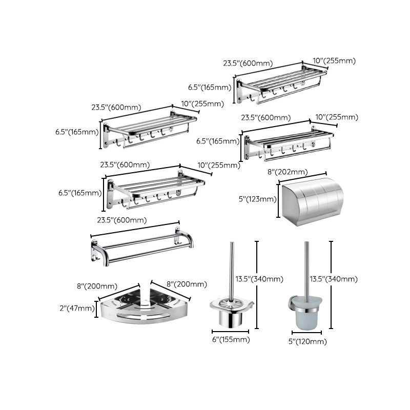 BowLift | 6-piece stainless steel modern bathroom accessories as a single item or as a set