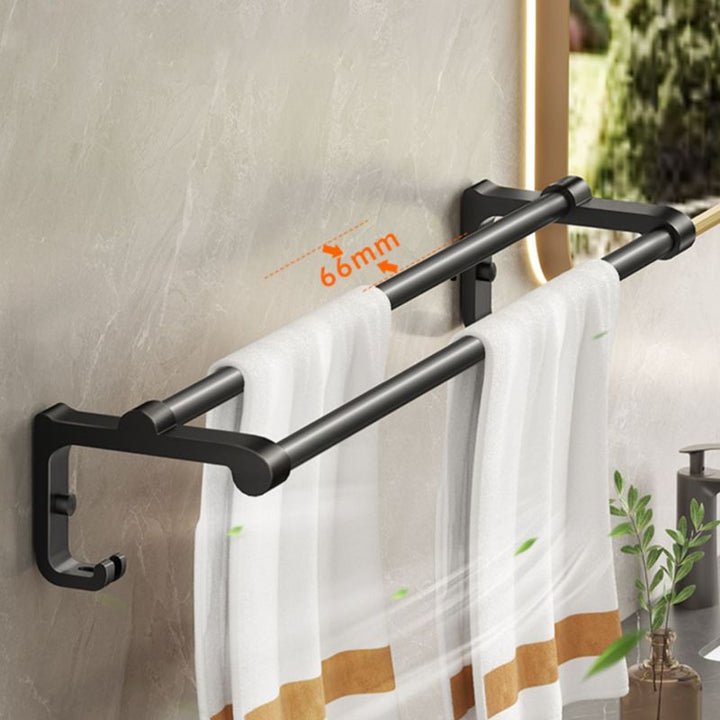 BowLift | Modern Bathroom Set Matte Black Bathroom Shelf Towel Rack Bathroom Accessories Set