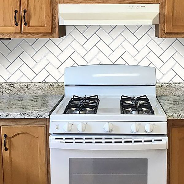 BowLift | Square Peel & Stick Mosaic Tile Herringbone Peel and Stick Wall Tile