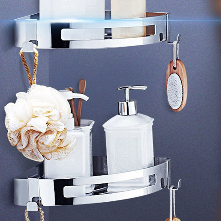 BowLift | Modern Bathroom Hardware Set Silver Bathroom Shelf Bathroom Hardware Set