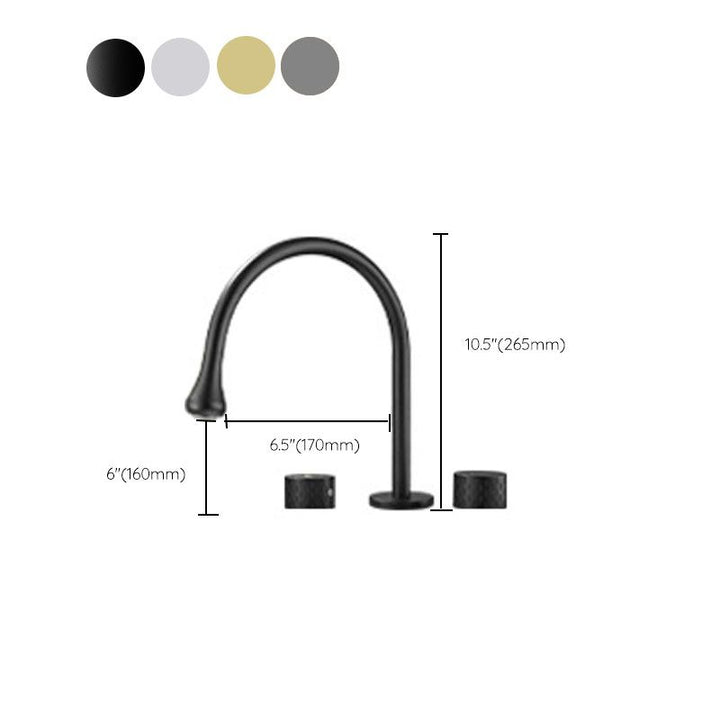 BowLift | Double Handle Tub Spout Deck Mounted High Arc Brass Modern Roman Tub Spout