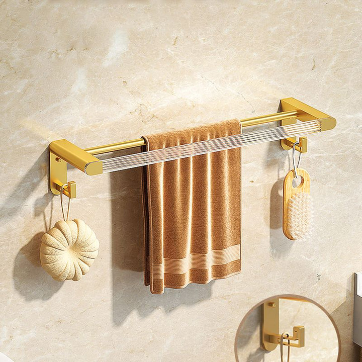 BowLift | Modern Bathroom Hardware Set Towel Rack Bathroom Shelf Gray/Gold Bathroom Hardware Set