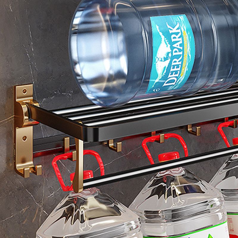 BowLift | Black and Brass Bathroom Hardware Set Modern Stainless Steel Bathroom Shelf/Towel Holder/Paper Holder