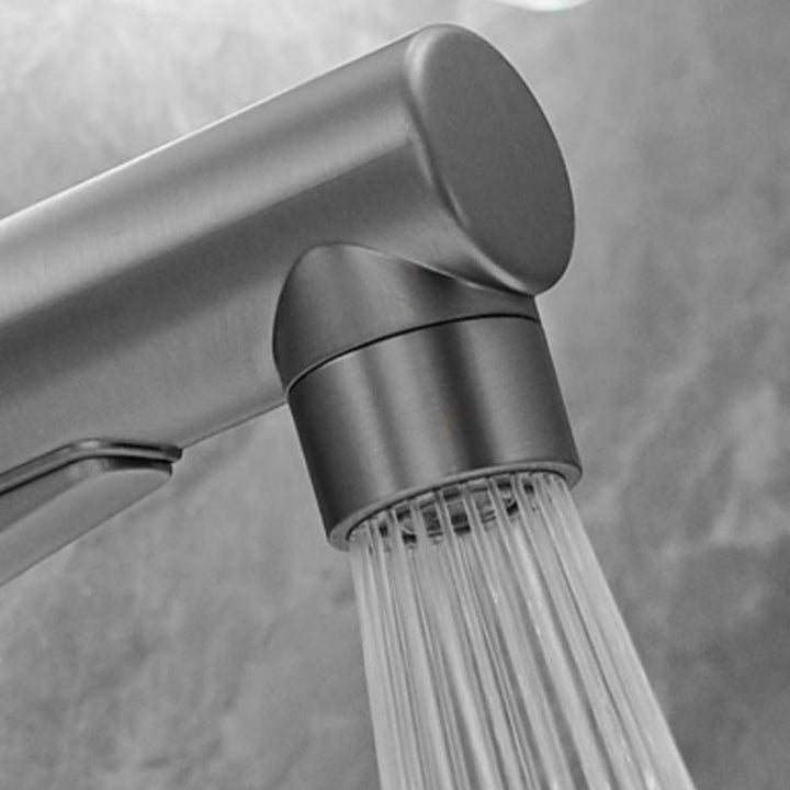 BowLift | Modern Style Extendable Vessel Faucet Single Handle Low Arc Copper Vessel Faucet
