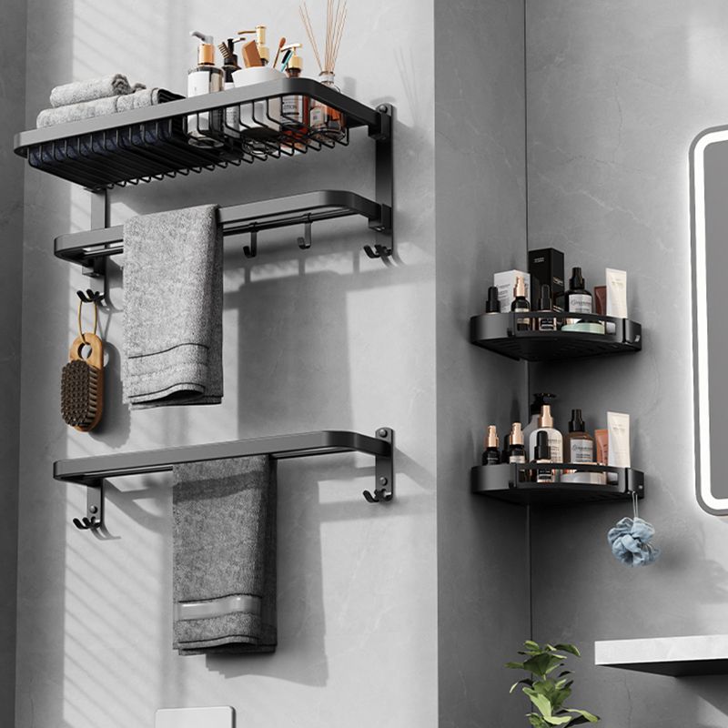 BowLift | Minimalist black bathroom accessory set paper holder towel bar bath hardware set