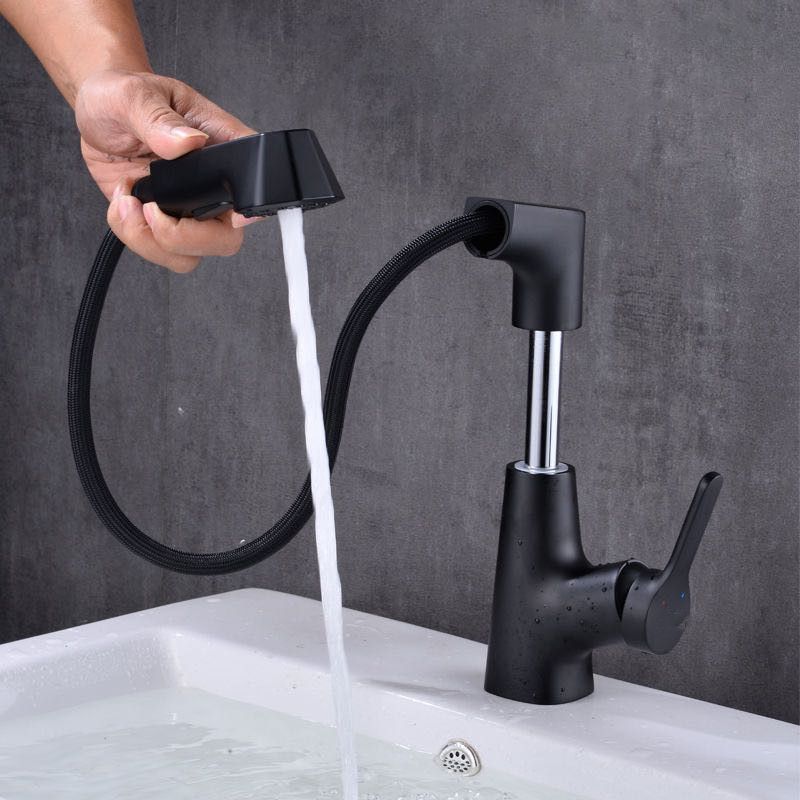 BowLift | Modern Vessel Sink Faucet Copper Single Handle Pull Down Low Arc Vessel Faucet