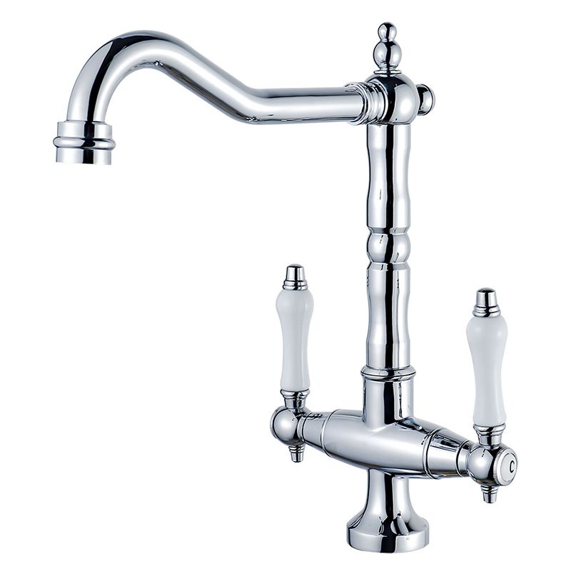 BowLift | Traditional Kitchen Bar Faucet Double Handle High Arc No Sensor Bar Faucet