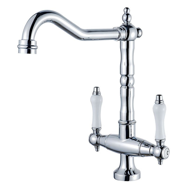 BowLift | Traditional Kitchen Bar Faucet Double Handle High Arc No Sensor Bar Faucet