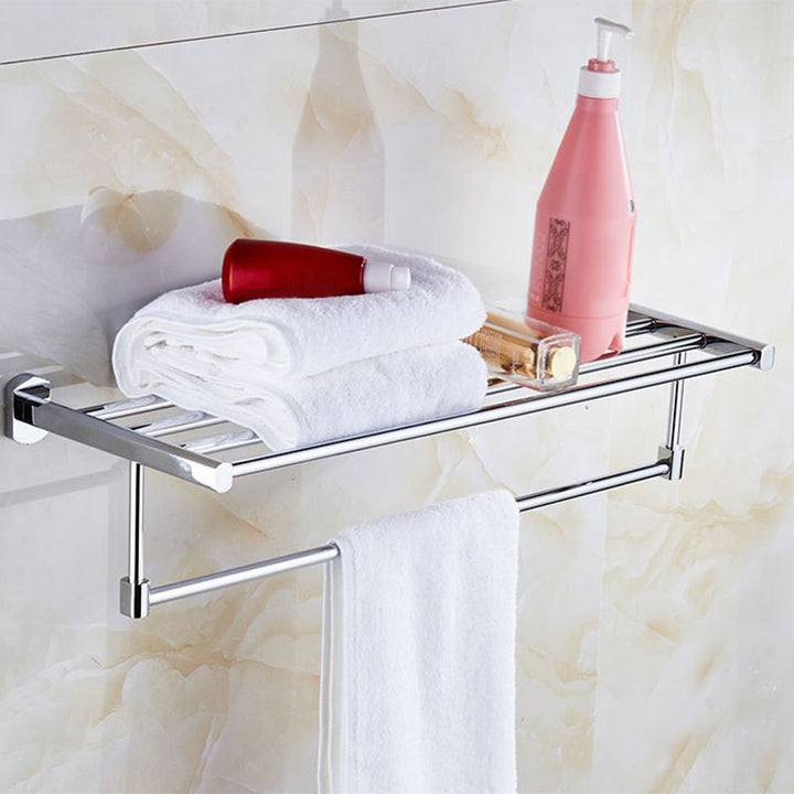 BowLift | Modern bathroom accessory set Stainless steel bathroom shelf Towel holder Bathroom accessory set