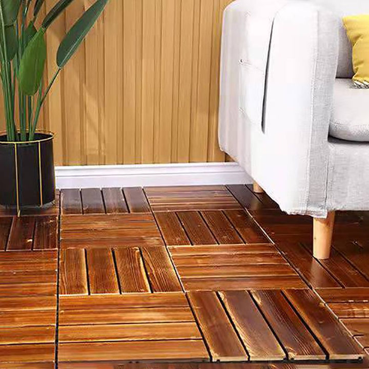 BowLift | 4-Slat Wood Floor Tiles Interlocking Installation Floor Tiles