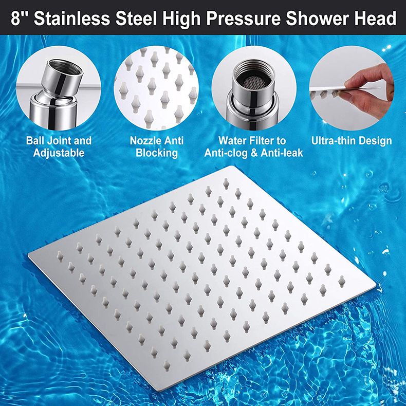 BowLift | Square Shape Double Shower Heads Modern Home Metal Double Shower Heads