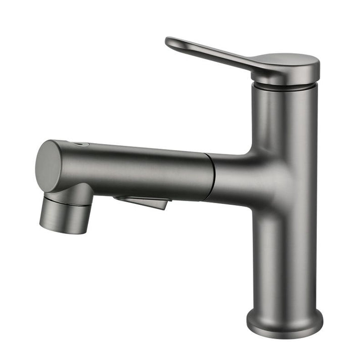BowLift | Modern Extendable Sink Faucet Bathroom Faucet Brass 1 Handle Sink Faucet with Water Hose