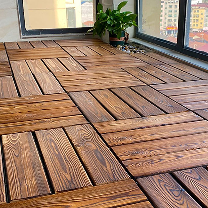 BowLift | Outdoor composite decking tiles with snap-in stripe detail kit decking tiles