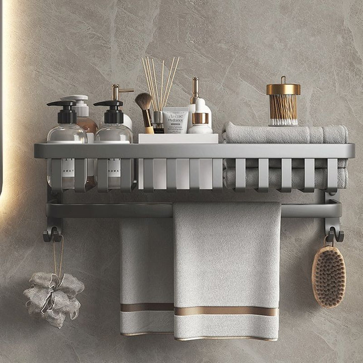 BowLift | Modern gray aluminum bathroom accessory set