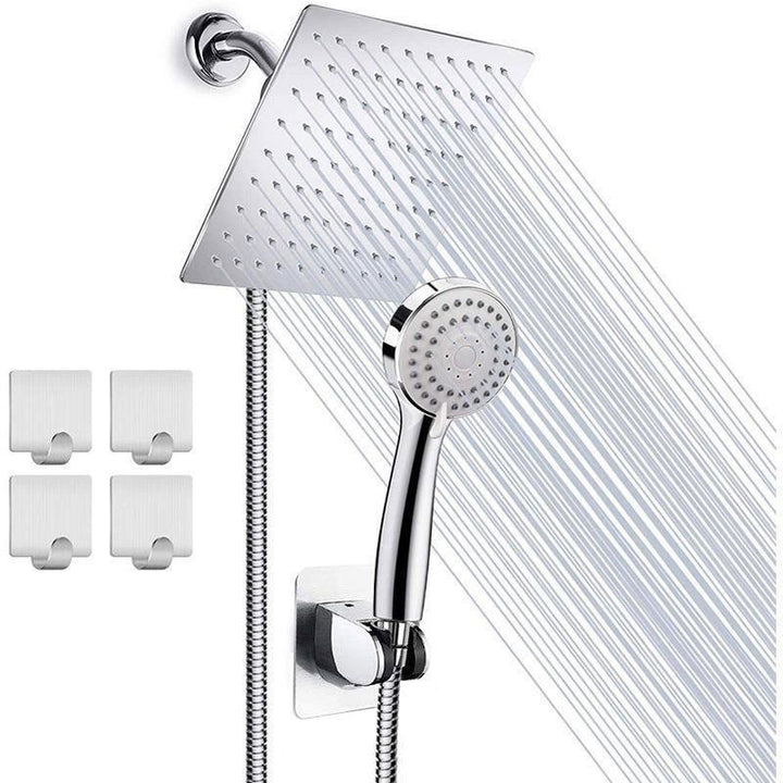 BowLift | Modern Pull-Down Dual Showerhead Square High Arch Showerhead Combination