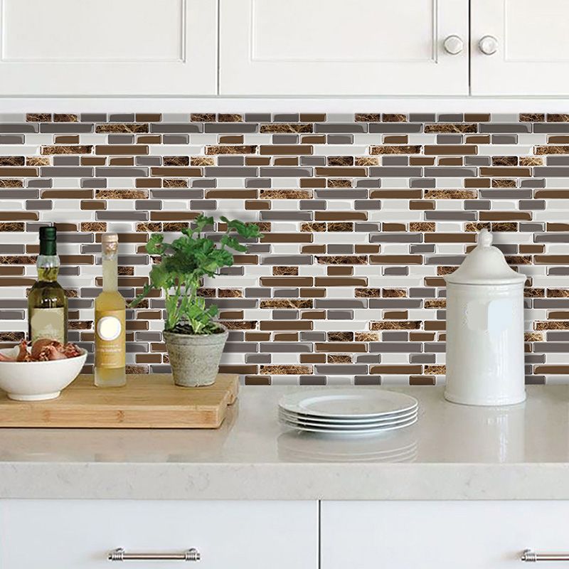 BowLift | PVC Peel & Stick Tile Subway Rectangle Stain Resistant Peel & Stick Tile for the Kitchen