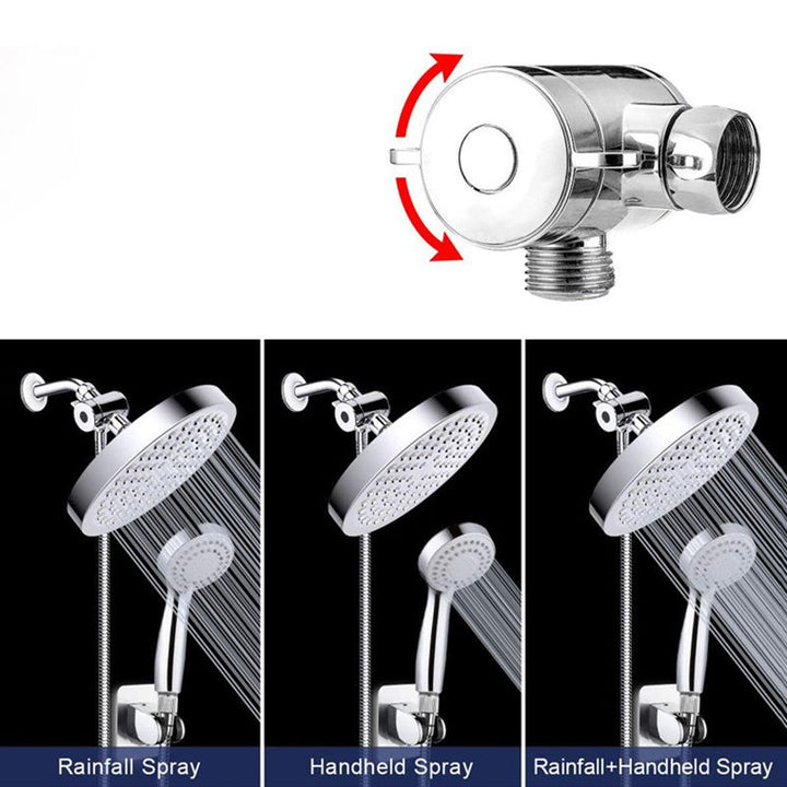 BowLift | Contemporary Shower Combination Double Shower Head Chrome Wall Mount Round Shower Head