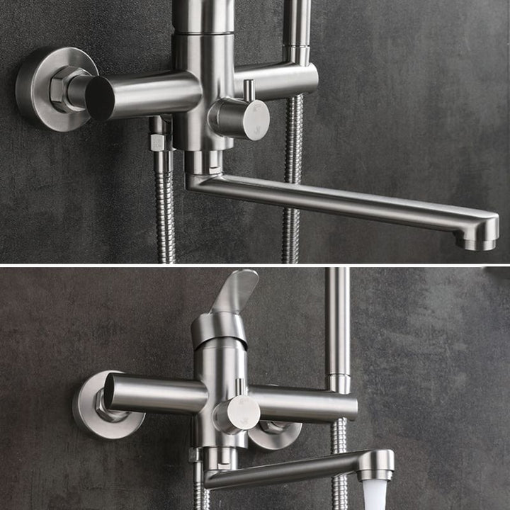 BowLift | Wall-mounted metal bathtub filling low arch swivel bathtub mixer
