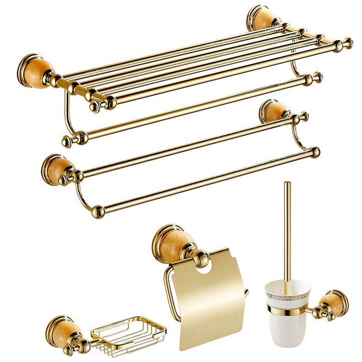 BowLift | Polished Gold Bathroom Set Metal Bathroom Accessories Hardware Set