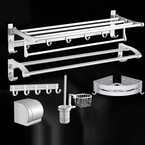 BowLift | Modern Bathroom Accessories Hardware Set Silver Bathroom Accessories Kit