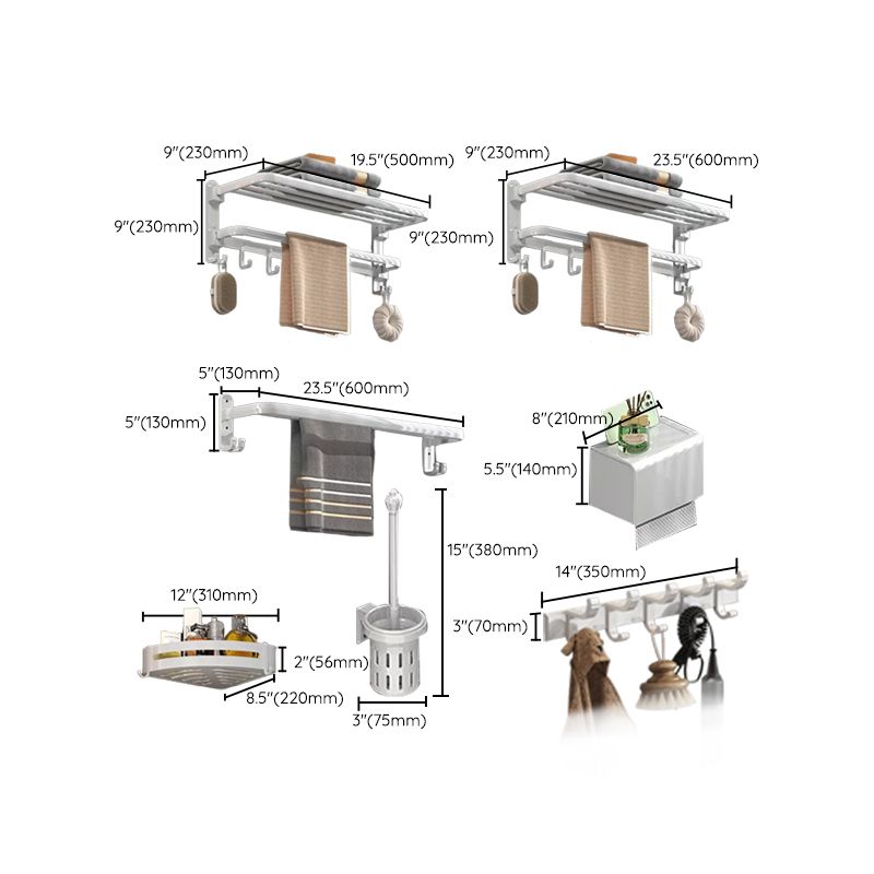 BowLift | Modern white bathroom accessories as a single piece or in a set made of metal