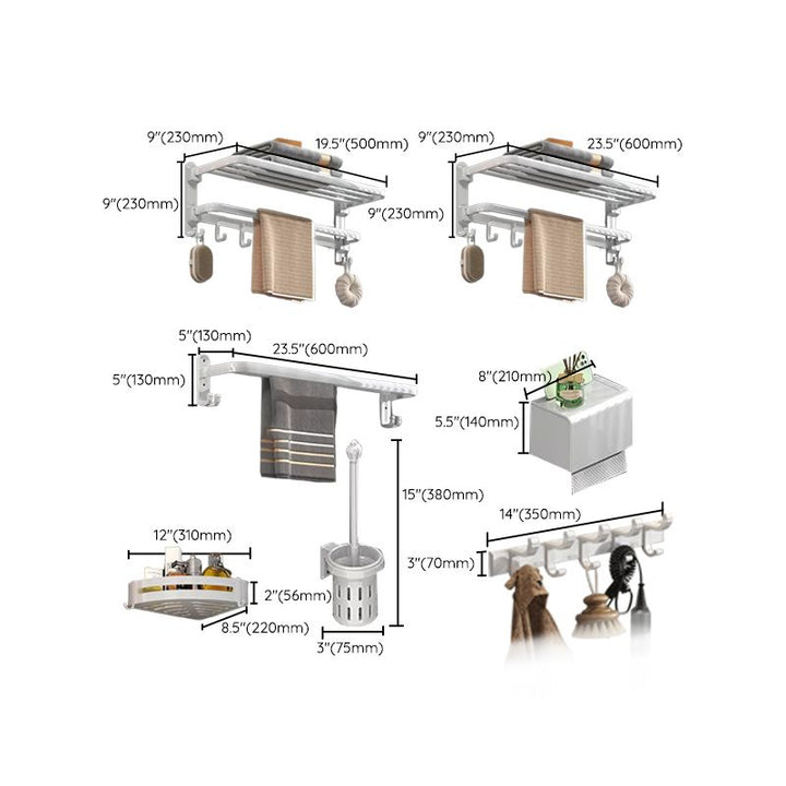 BowLift | Modern white bathroom accessories as a single piece or in a set made of metal