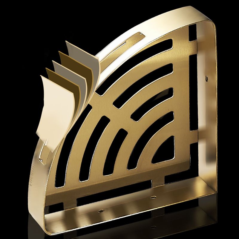 BowLift | Modern Gold/Silver 3-piece Bathroom Accessories Set, Bath Shelf